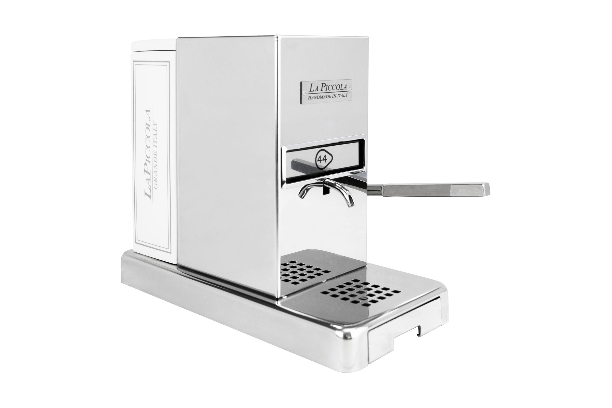 Macchina per caffè La Piccola Stand-by con sportello, vista di tre quarti